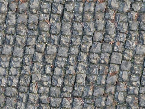  无缝灰色做旧方形拼花地砖人行道路地面街道广场铺贴 