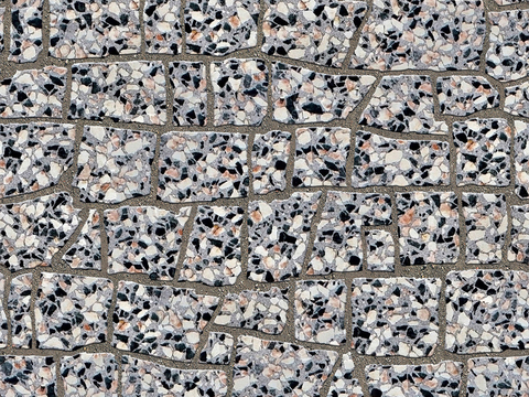  无缝芝麻灰色不规则拼花石板地砖人行道路地面广场铺贴 