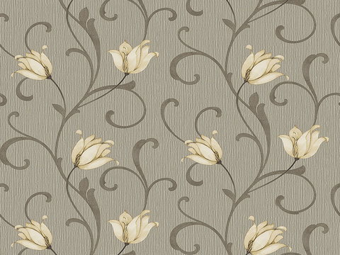  无缝现代欧式植物花纹图案墙纸壁纸壁布 