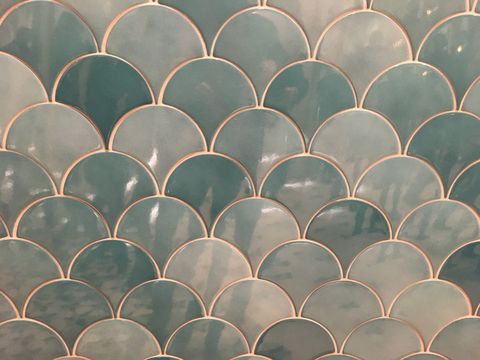  绿色复古港风马赛克 