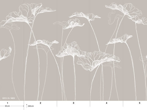  国外手绘植物壁纸壁画 