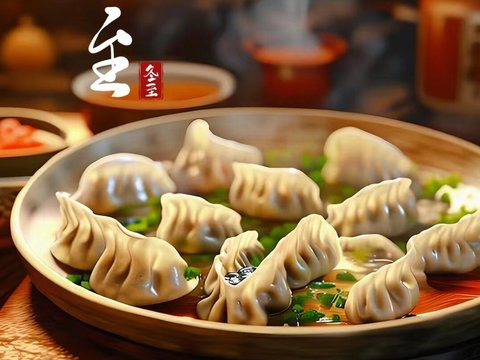 饺子水饺餐饮海报贴图 