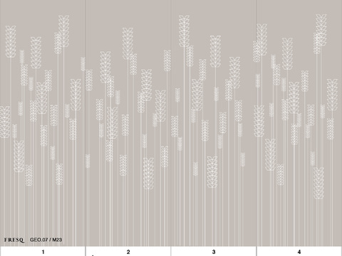  国外手绘植物壁纸壁画 