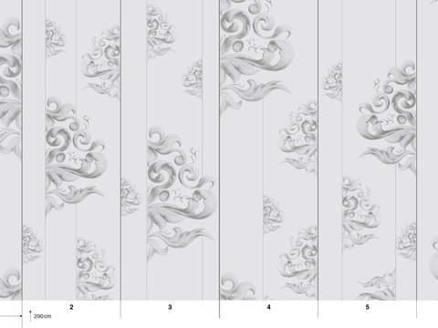  国外手绘植物壁纸壁画 