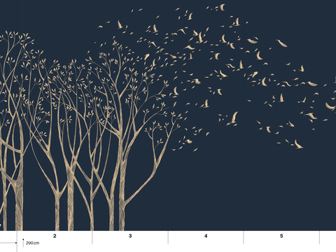  国外手绘植物壁纸壁画 