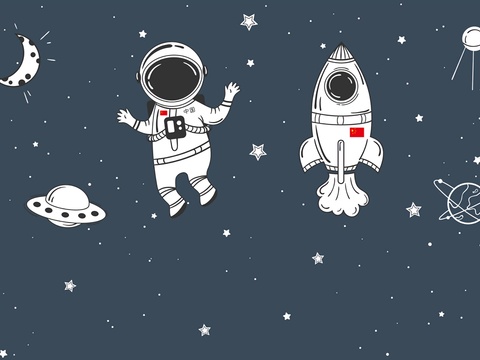  儿童房卡通壁纸壁画 