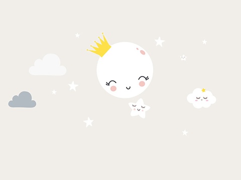  儿童房卡通壁纸壁画 