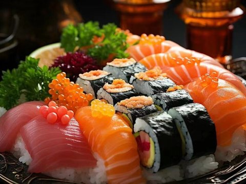  日本料理寿司餐饮海报贴图 