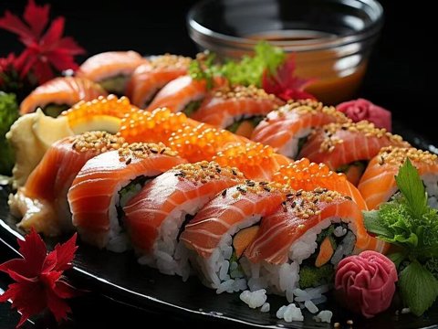  日本料理寿司餐饮海报贴图 