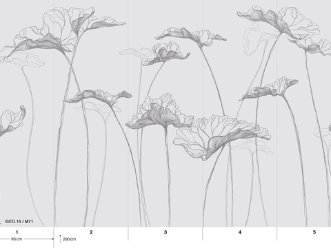  国外手绘植物壁纸壁画 
