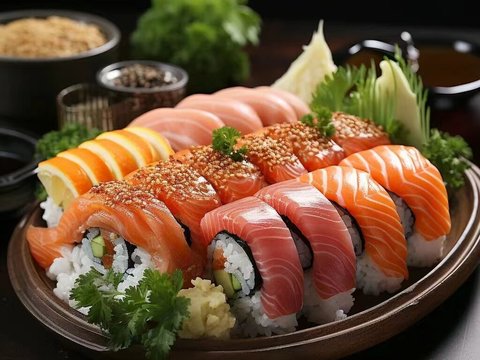  日本料理寿司餐饮海报贴图 