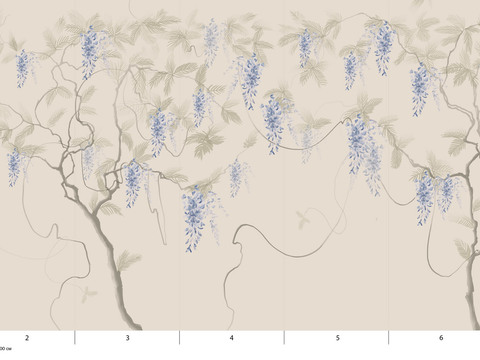  国外手绘植物壁纸壁画 