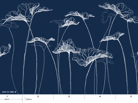  国外手绘植物壁纸壁画 
