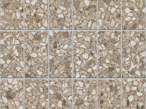  无缝花岗岩石材拼花地砖人行道路地面广场铺贴 