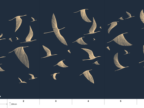  国外手绘植物壁纸壁画 