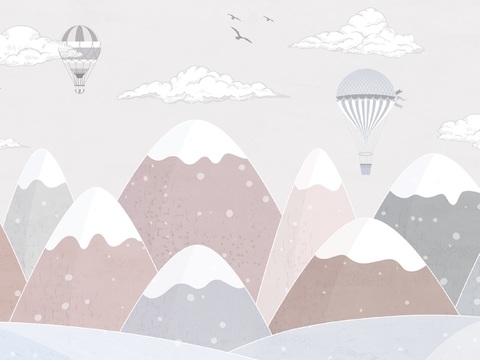  儿童房卡通壁纸壁画 