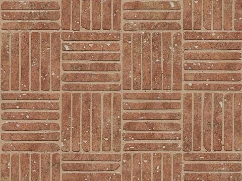  无缝陶瓦拼花地砖人行道路地面广场铺贴 