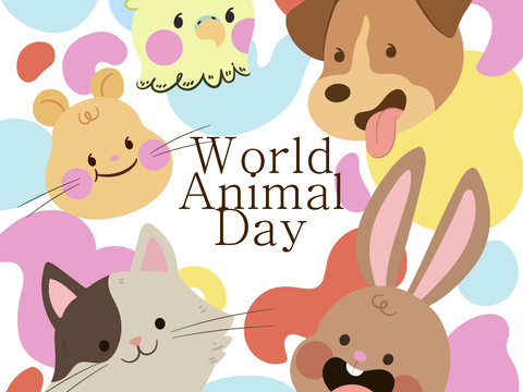  可爱儿童卡通森林动物狮子老虎长颈鹿插画海报图案 