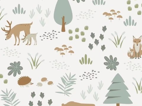  儿童房卡通壁纸壁画 