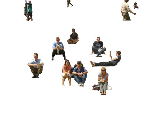  png免抠商业街坐姿人物 看台坐姿人物 商业休闲人物 