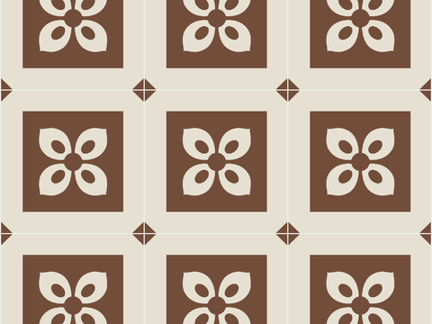  无缝法式复古小花砖 