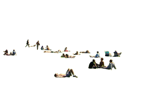  png免抠现代人物 坐姿人物 草坪休闲人物 