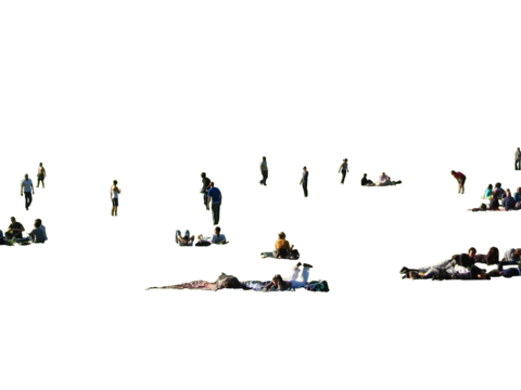  png免抠现代人物 坐姿人物 草坪休闲人物 