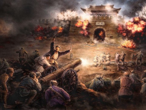  现代革命战争场景壁画 革命战争场景 现代革命战争场景壁画 革 