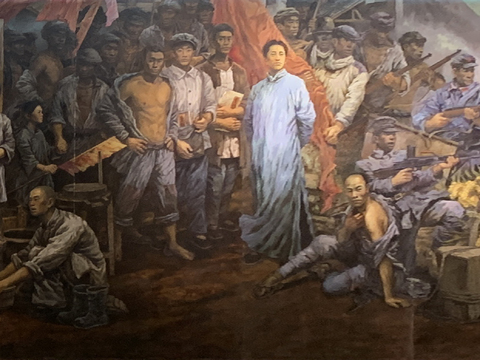  现代革命场景壁画 党建革命场景 