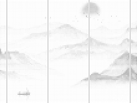  中式山水画冲孔铝板 