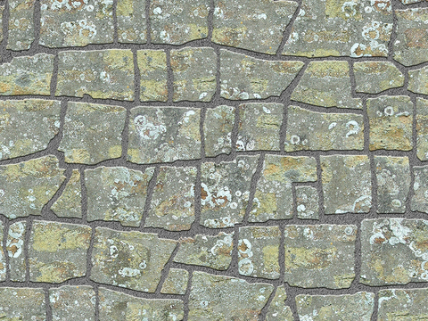  无缝不规则拼花石板地砖人行道路地面广场铺贴 
