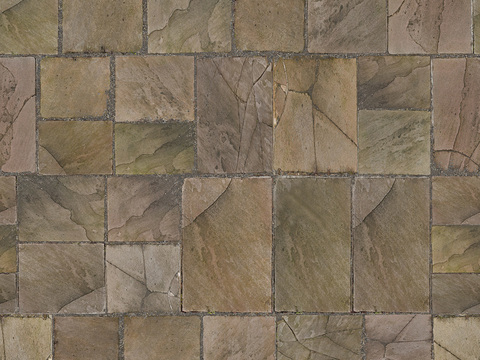  无缝花岗岩石材几何拼花地砖人行道路地面广场铺贴 