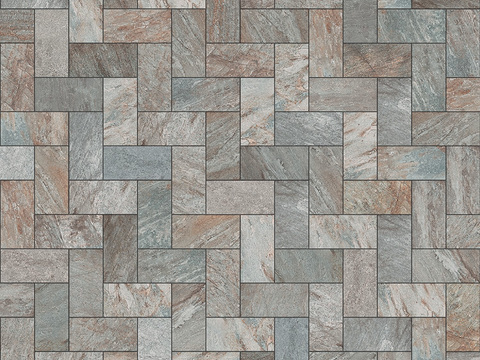  无缝灰色人字纹拼花地砖人行道路地面广场铺贴 