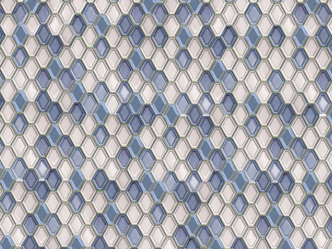  高清马赛克蓝白相间六边形贴图 