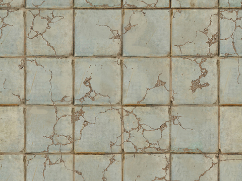  无缝破损水泥拼花地砖人行道路地面广场铺贴 