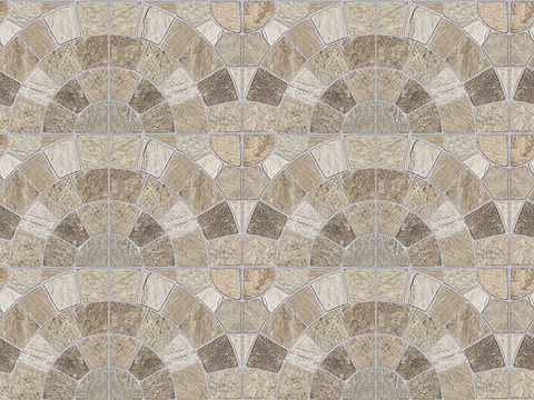  无缝鹅软石拼花地砖人行道路地面广场铺贴 