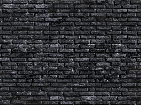  无缝黑色砖墙墙面外墙地面 