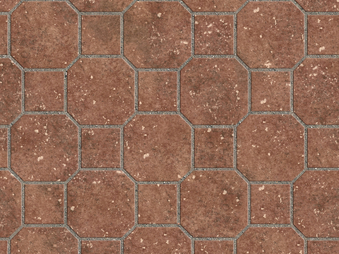  无缝陶瓦几何拼花地砖人行道路地面广场铺贴 