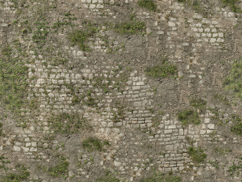  无缝灰色做旧方形拼花地砖人行道路地面街道广场铺贴 
