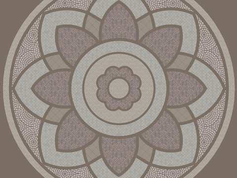  室外广场圆形拼花 