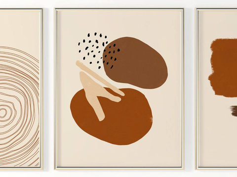  现代简约抽象装饰画贴图 