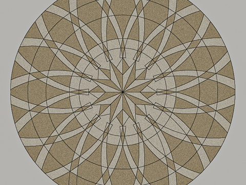  圆形简约石材拼花 