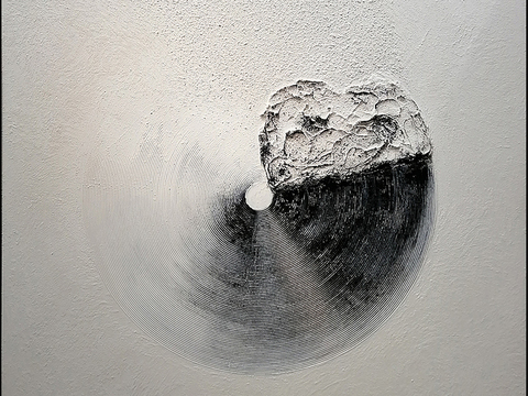  现代肌理圆圈装饰画贴图 