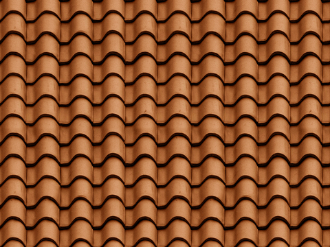  红色屋顶陶土瓦 