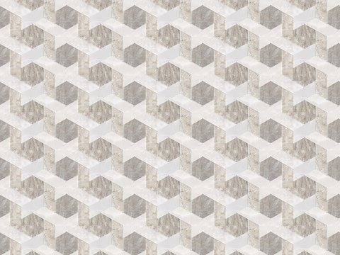  无缝现代米黄色大理石石材几何拼接拼花图案瓷砖地砖墙砖 