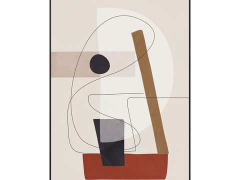  现代简约抽象装饰画贴图 