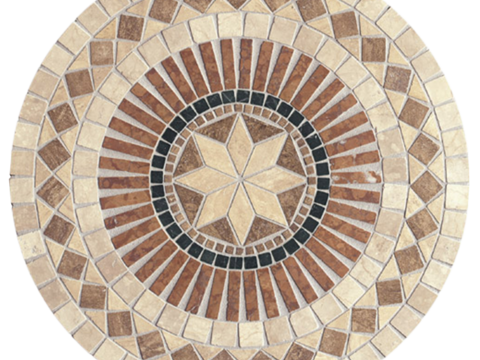  无缝圆形石材马赛克拼花地砖人行道路地面广场铺贴 