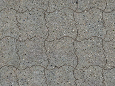  无缝花岗岩石材几何拼花地砖人行道路地面广场铺贴 