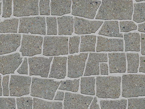  无缝不规则拼花石板地砖人行道路地面广场铺贴 