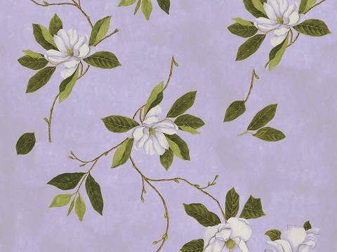  无缝紫色欧式田园风格碎花花纹图案壁纸壁布墙布 